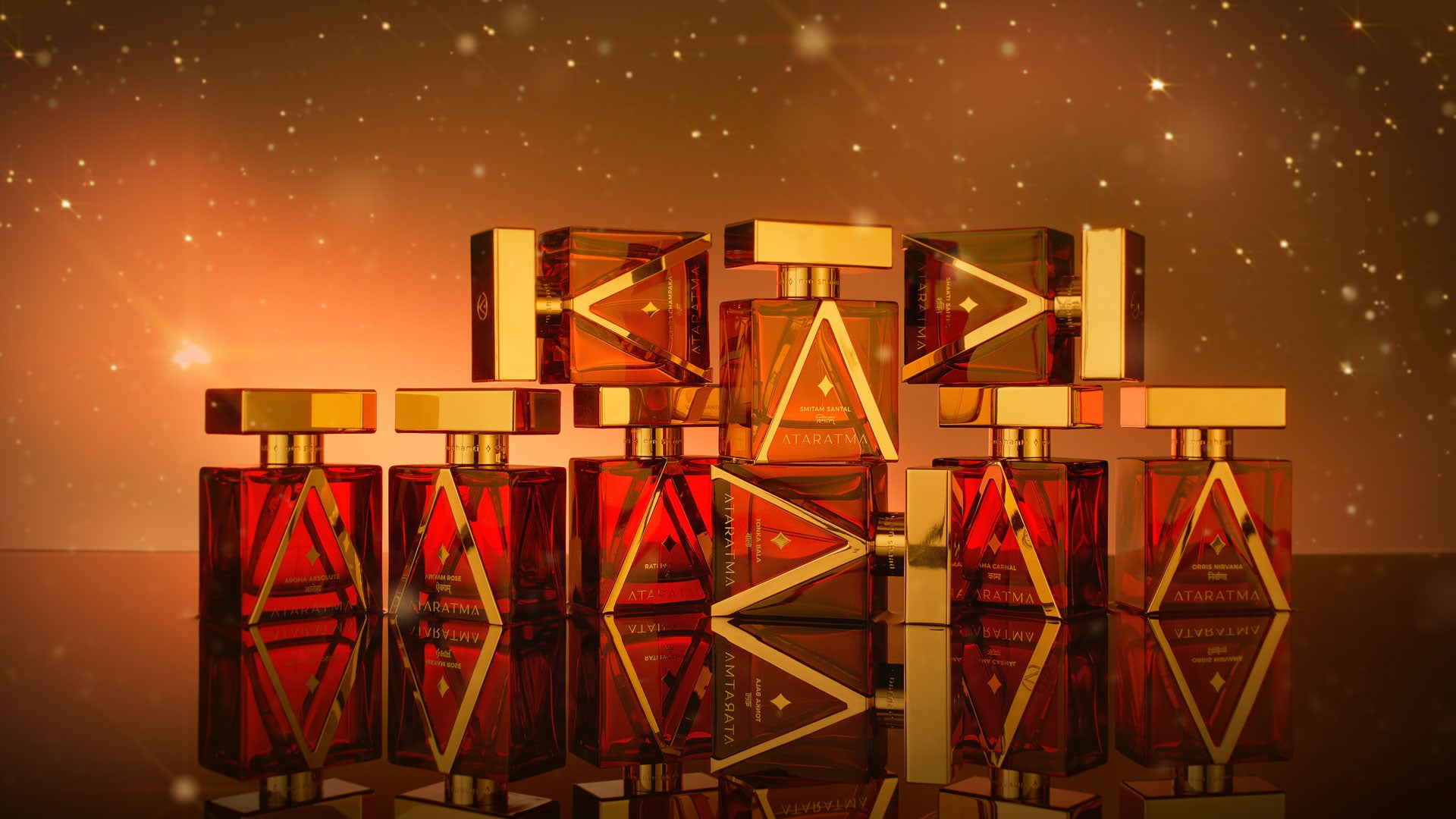 Ataratma perfumes on a Christmassy backround.